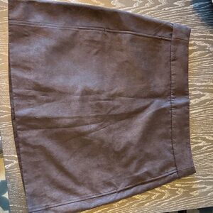 Brown Suede Mini Skirt